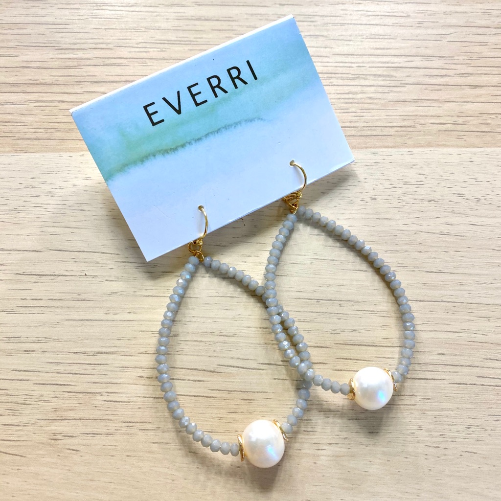 Everri - Bead And Pearl Teardrop Earrings